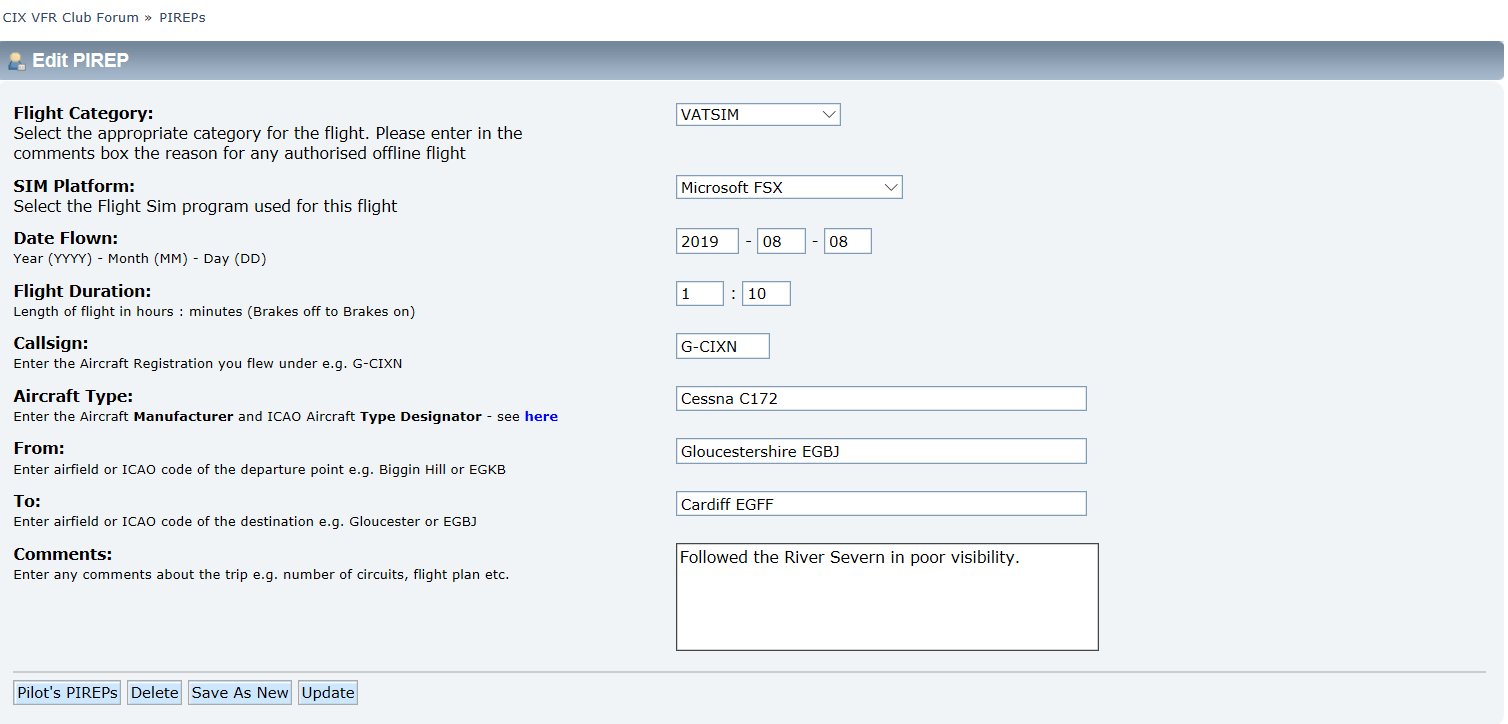 Pilot Report Form