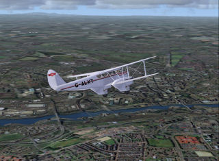 Dragon Rapide over Newcastle