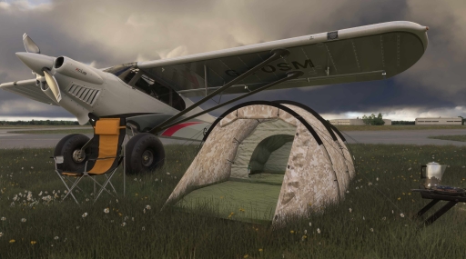 Dave Tearle - July Low Level. End of 2nd leg. No-one around so set up camp at Kinloss Barracks(EGQK)